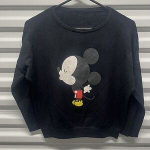 Mickey‎ Mouse Notorious BIG Rap Lyrics Sweatshirt Size M Black Crewneck Graphic